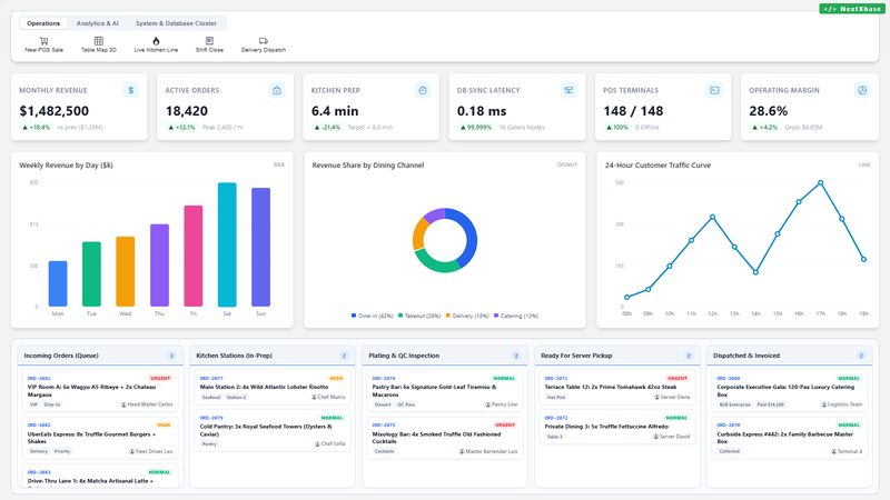 dashboard running in the browser