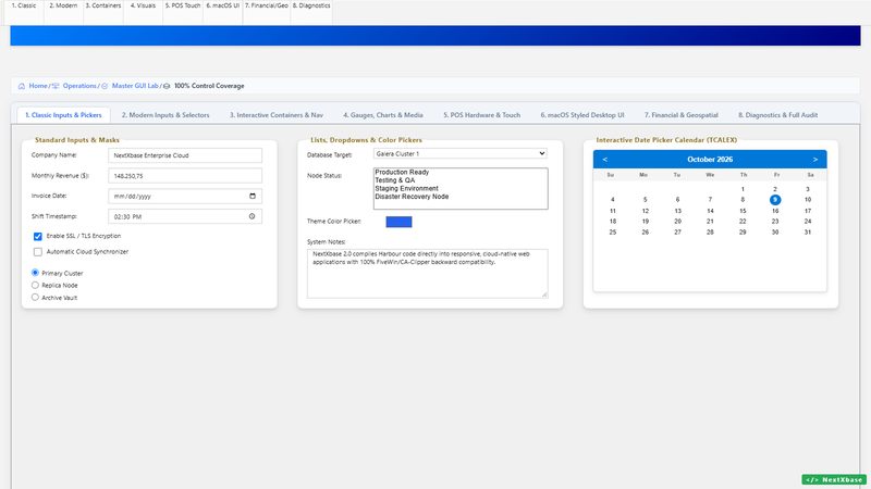 dashboard2 running in the browser